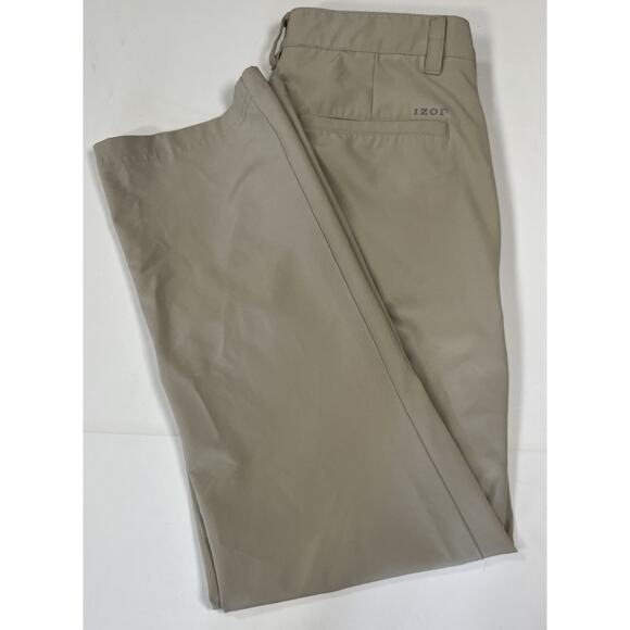 Izod Men’s khaki Golf Pants Flat Front 30x30 RN36543 - Picture 6 of 7